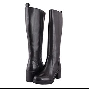 Allonsi Luna Tall Black Leather Boots Womens